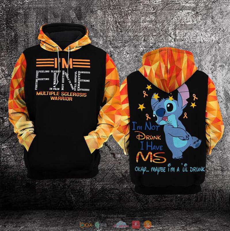 Stitch Im fine Multiple Sclerosis Awareness 3D hoodie