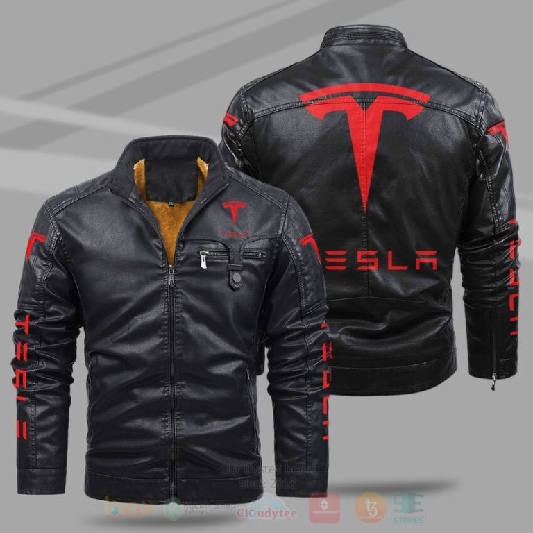 Tesla Motors Fleece Leather Jacket