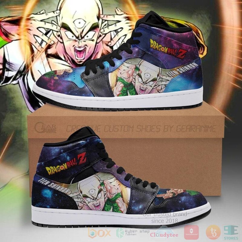 Tien Shinhan Sneakers Galaxy Custom Dragon Ball Anime Air Jordan High Top Shoes