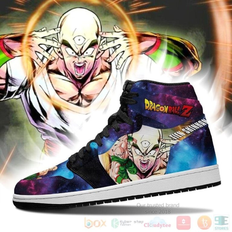 Tien Shinhan Sneakers Galaxy Custom Dragon Ball Anime Air Jordan High Top Shoes 1 2