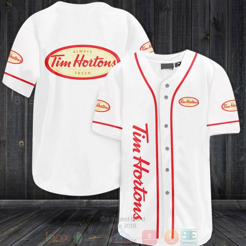 Tim Hortons white Baseball Jersey