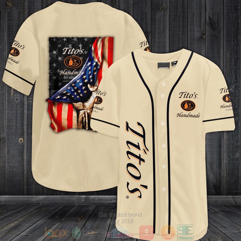 Titos handmade United States Flag Baseball Jersey
