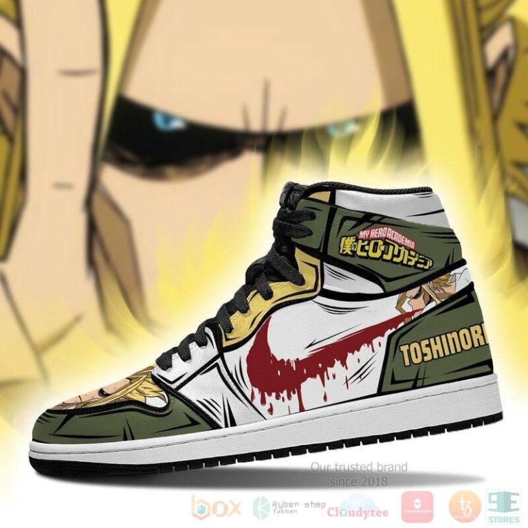 Toshinori Yagi Sneakers Custom My Hero Academia Anime Air Jordan High Top Shoes 1 2