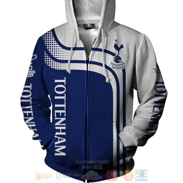 Tottenham Hotspur blue white 3D shirt hoodie 1 2