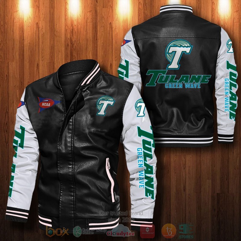 Tulane Green Wave Leather Bomber Jacket