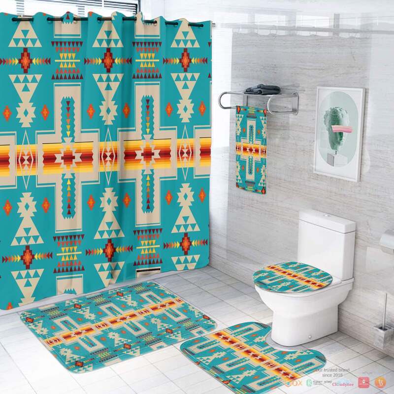 Turquoise Tribe Design Native American Bathroom Set