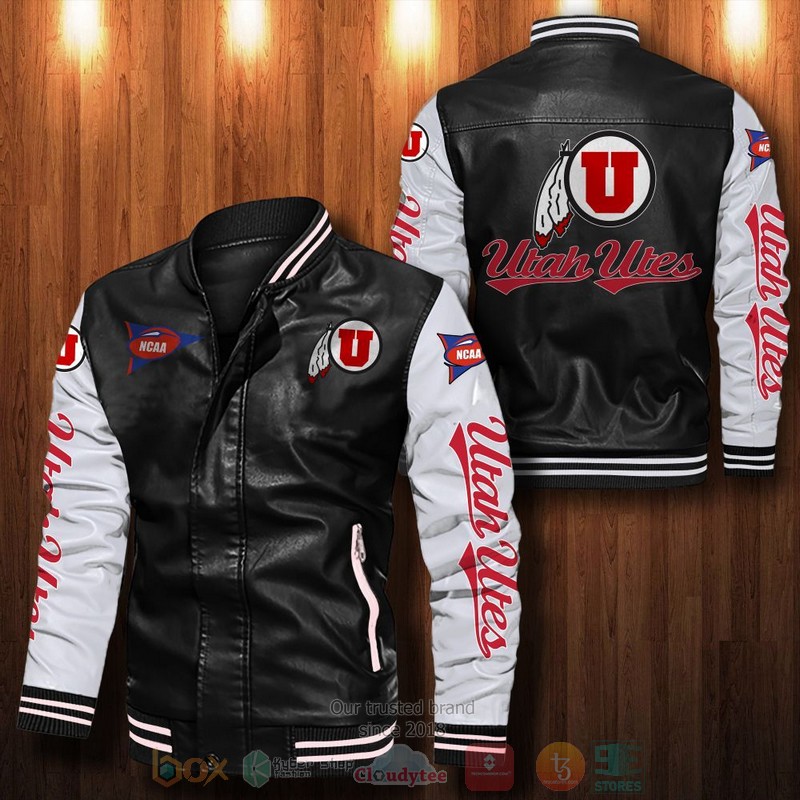 Utah Utes Leather Bomber Jacket