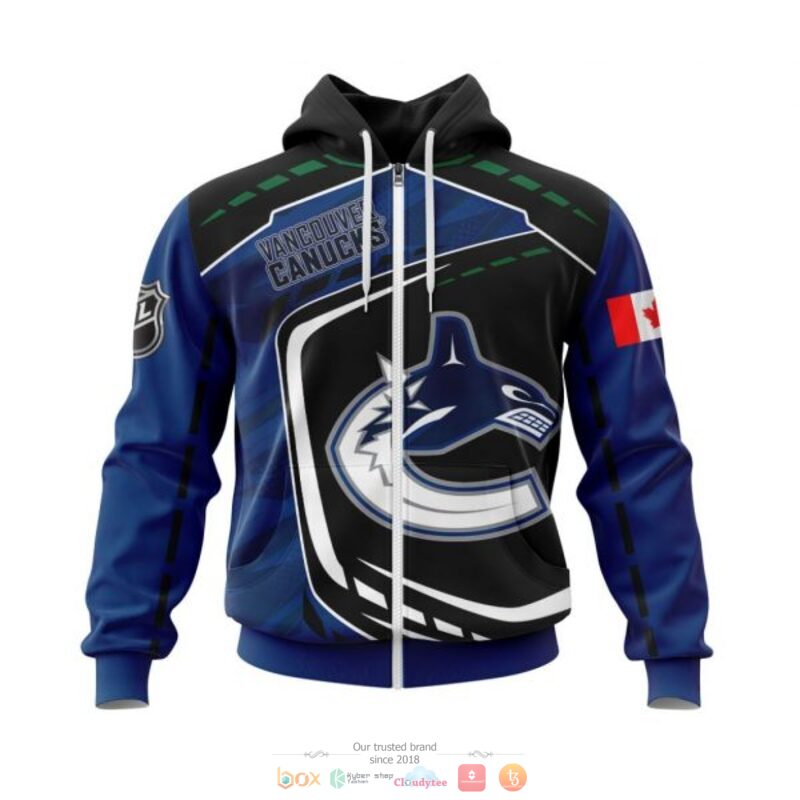 Vancouver Canucks NHL black blue 3D shirt hoodie 1