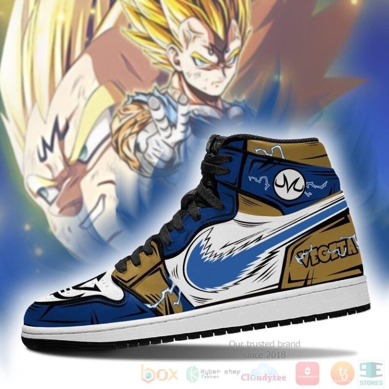 Vegeta Sneakers Custom Anime Dragon Ball Air Jordan High Top Shoes 1 2