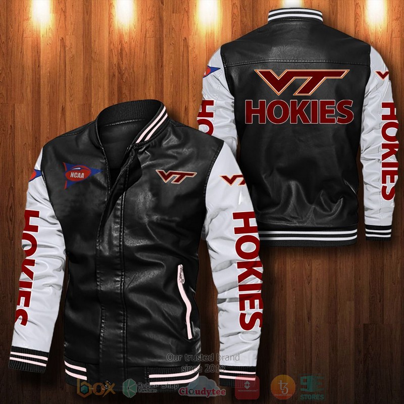 Virginia Tech Hokies Leather Bomber Jacket