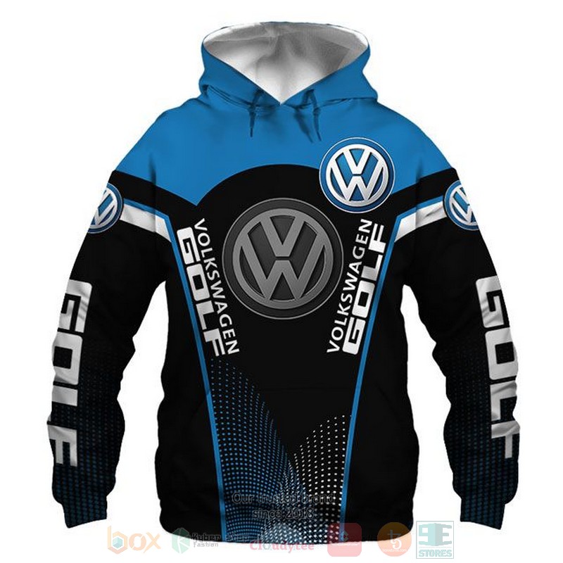 Volkswagen Golf blue black 3D shirt hoodie