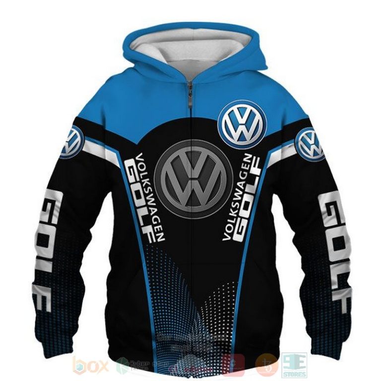 Volkswagen Golf blue black 3D shirt hoodie 1 2