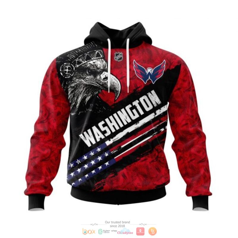Washington Capitals NHL Eagle American flag 3D shirt hoodie