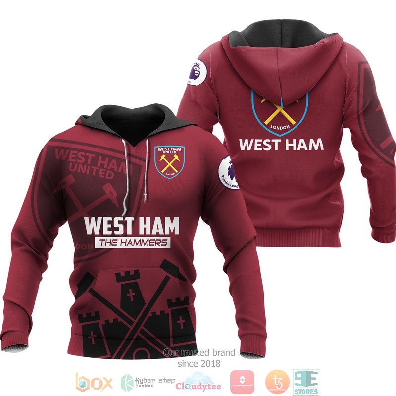 West Ham The Hammers 3d shirt hoodie