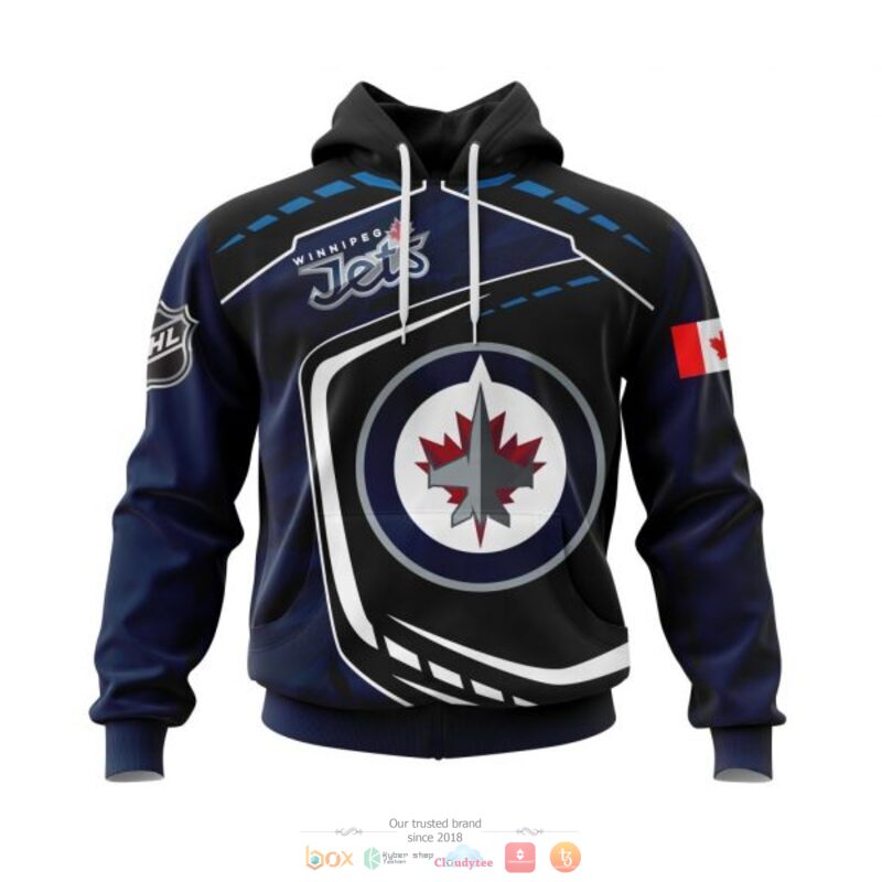 Winnipeg Jets NHL black blue 3D shirt hoodie