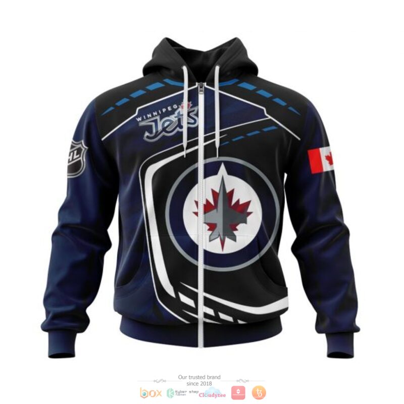 Winnipeg Jets NHL black blue 3D shirt hoodie 1