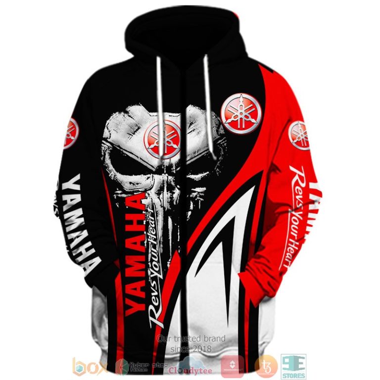 Yamaha Revs Your heart Skull 3d shirt hoodie 1 2