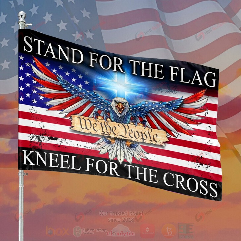American Flag Eagle Stand For The Flag Kneel For The Cross Flag