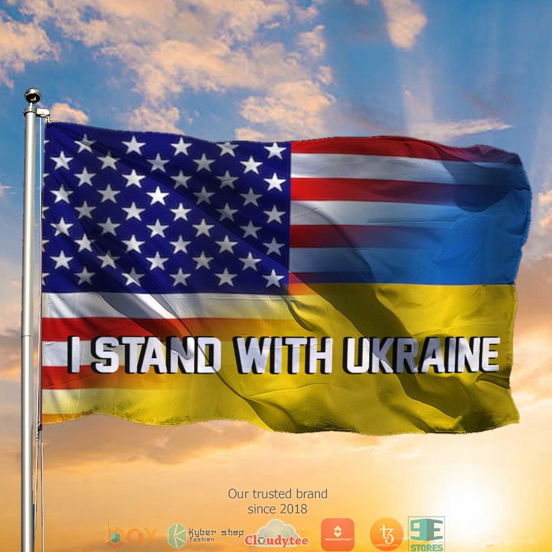 American Stand With Ukraine Flag