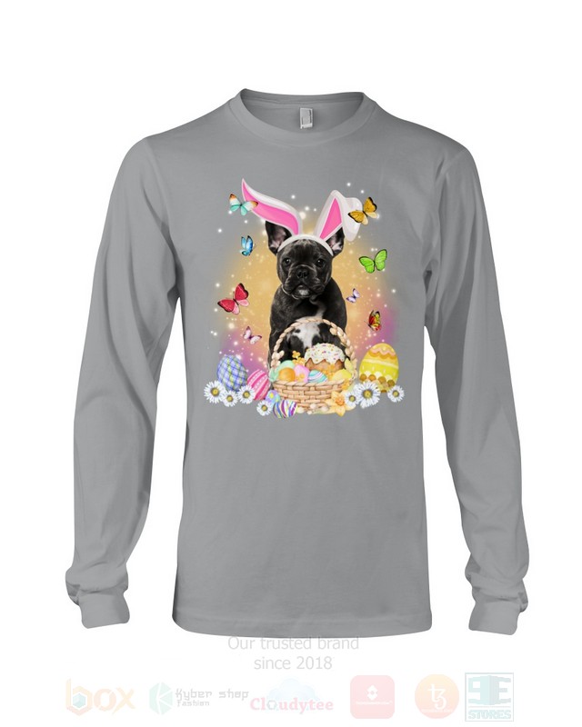 Black French Bulldog Baby Easter Bunny Butterfly 2D Hoodie Shirt