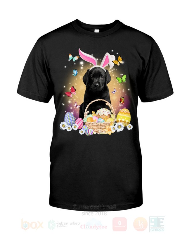 Black Labrador Baby Easter Bunny Butterfly 2D Hoodie Shirt