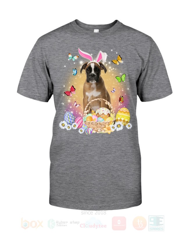 Brown Boxer Easter Bunny Butterfly 2D Hoodie Shirt