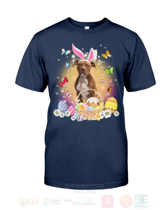 Brown Pitbull Easter Bunny Butterfly 2D Hoodie Shirt 1 2 3 4 5 6 7 8