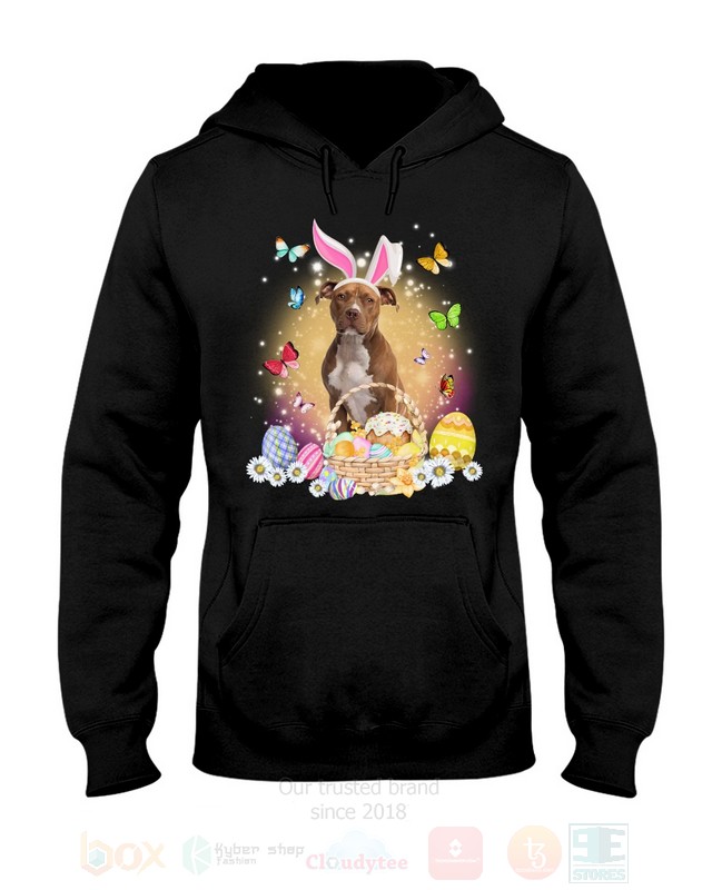 Brown Pitbull Easter Bunny Butterfly 2D Hoodie Shirt 1 2 3 4 5 6 7 8 9 10 11 12 13 14 15