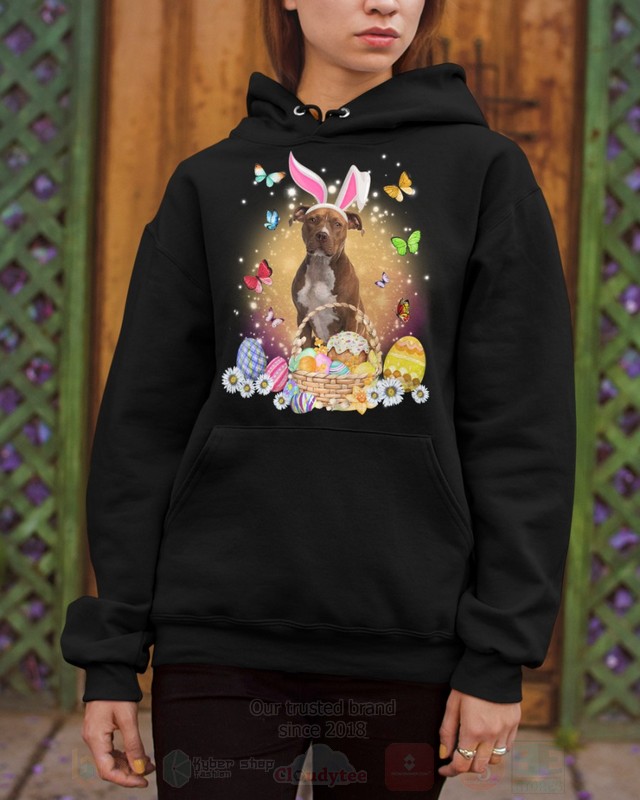 Brown Pitbull Easter Bunny Butterfly 2D Hoodie Shirt 1 2 3 4 5 6 7 8 9 10 11 12 13 14 15 16 17