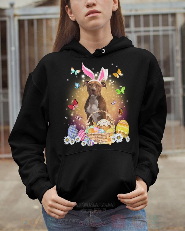Brown Pitbull Easter Bunny Butterfly 2D Hoodie Shirt 1 2 3 4 5 6 7 8 9 10 11 12 13 14 15 16 17 18