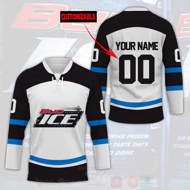 Bud Ice Personalized Hockey Jersey Shirt