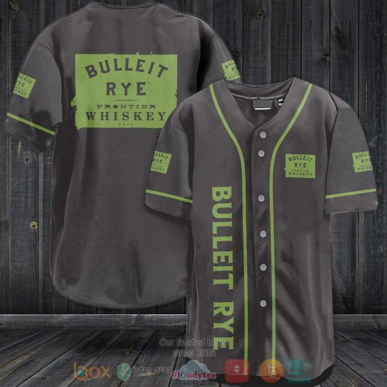 Bulleit Rye Whiskey grey green Baseball Jersey