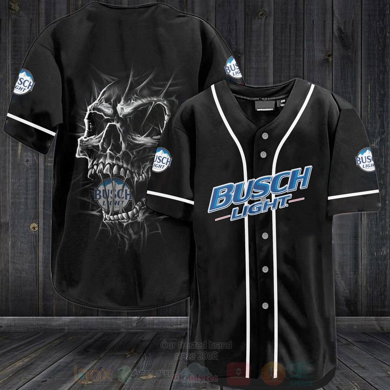 Busch Light Skull Baseball Jersey Shirt
