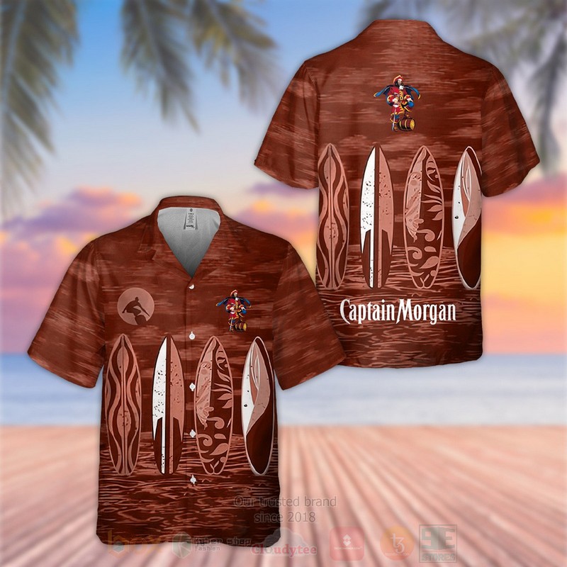 Captain Morgan Brown Hawaiian Shirt