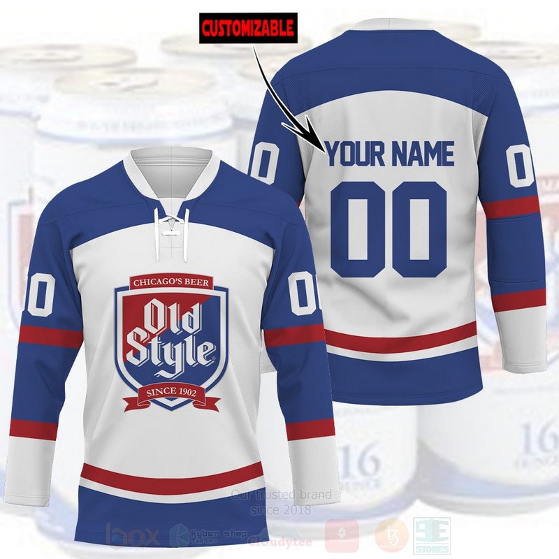 Chicago Beer Old Style Personalized Hockey Jersey Shirt