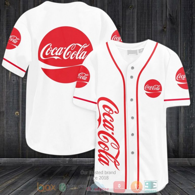 Coca Cola white red Baseball Jersey