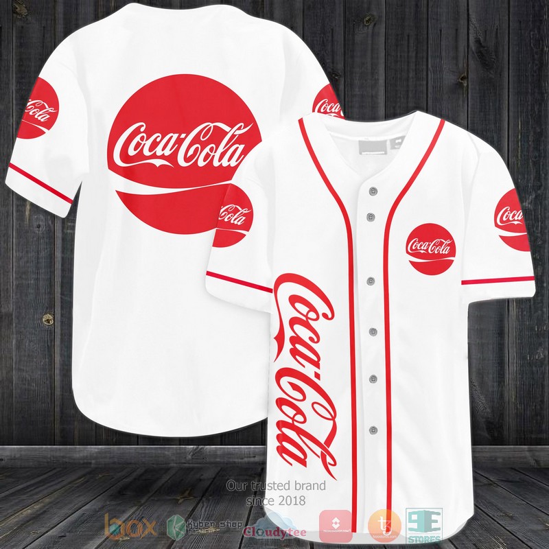 Coca Cola white red Baseball Jersey