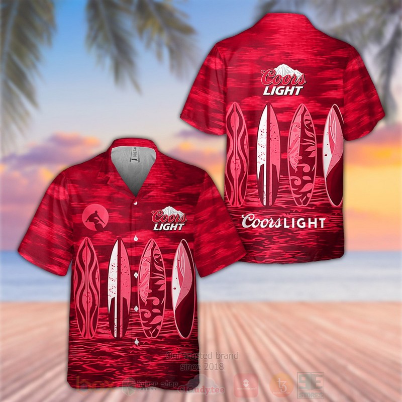 Coors Light Red Hawaiian Shirt