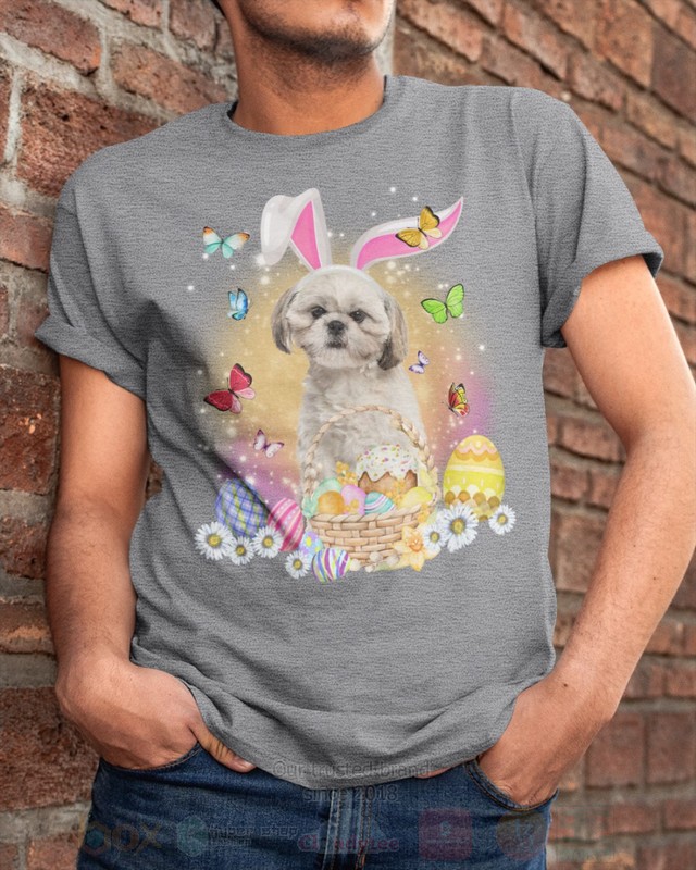 Cream Shih Tzu Easter Bunny Butterfly 2D Hoodie Shirt 1 2 3