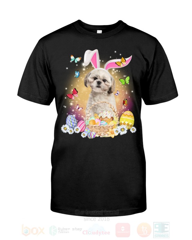 Cream Shih Tzu Easter Bunny Butterfly 2D Hoodie Shirt 1 2 3 4