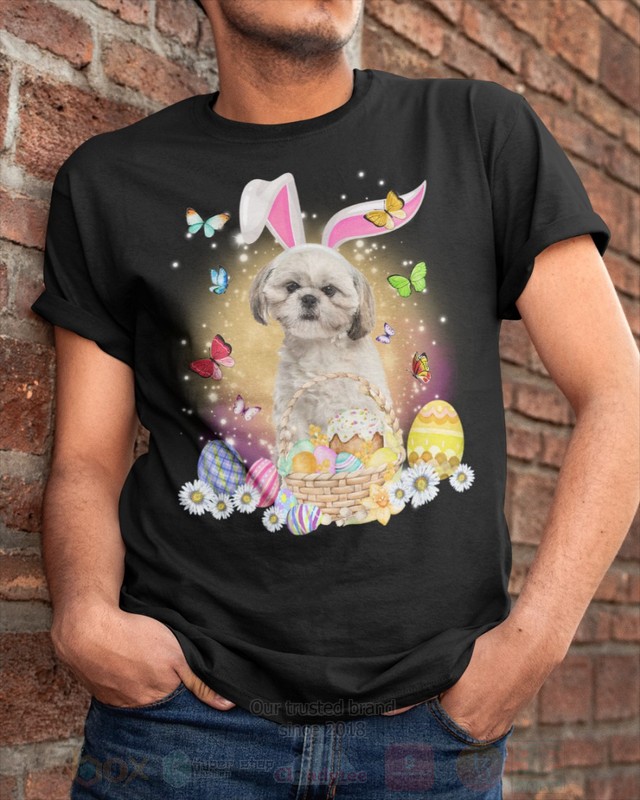 Cream Shih Tzu Easter Bunny Butterfly 2D Hoodie Shirt 1 2 3 4 5 6 7