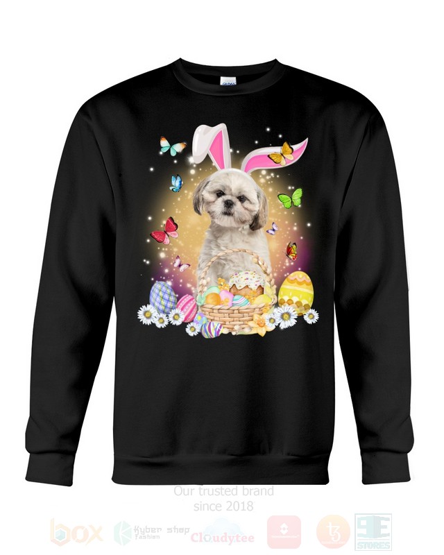 Cream Shih Tzu Easter Bunny Butterfly 2D Hoodie Shirt 1 2 3 4 5 6 7 8 9 10 11 12