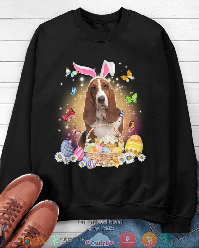 Easter Bunny Basset Hound 2d shirt hoodie 1 2 3