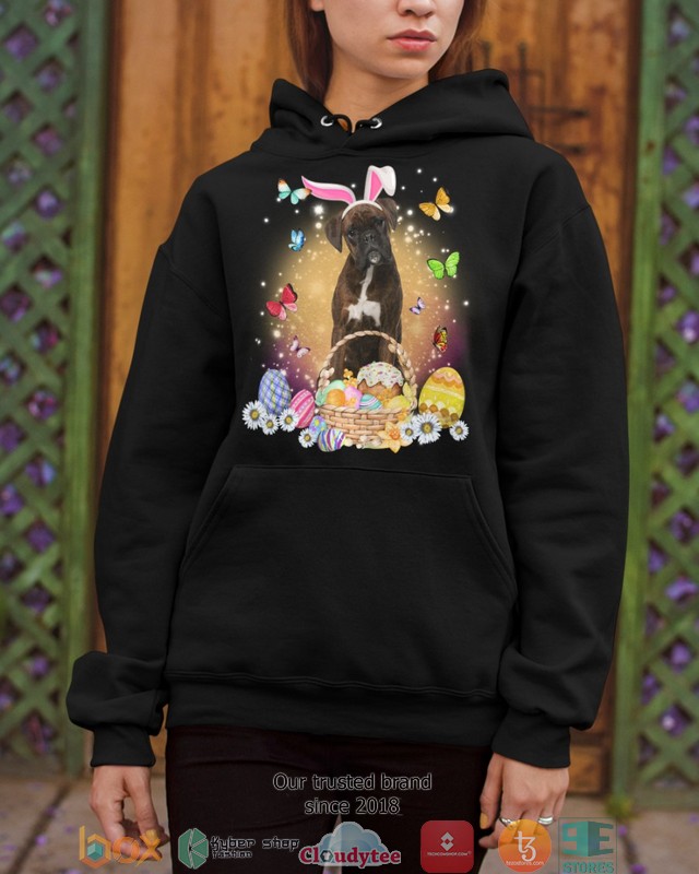 Easter Bunny Brindle Boxer 2d shirt hoodie 1 2 3 4
