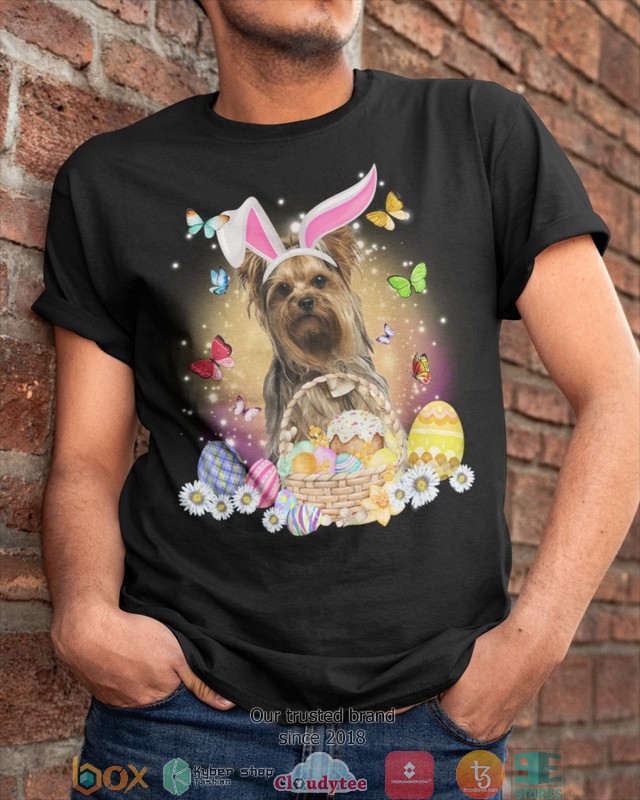 Easter Bunny Brown Yorkshire Terrier 2d shirt hoodie 1