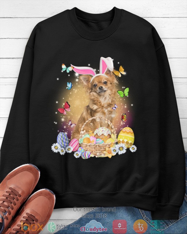 Easter Bunny Tan Long Haired Chihuahua 2d shirt hoodie 1 2 3