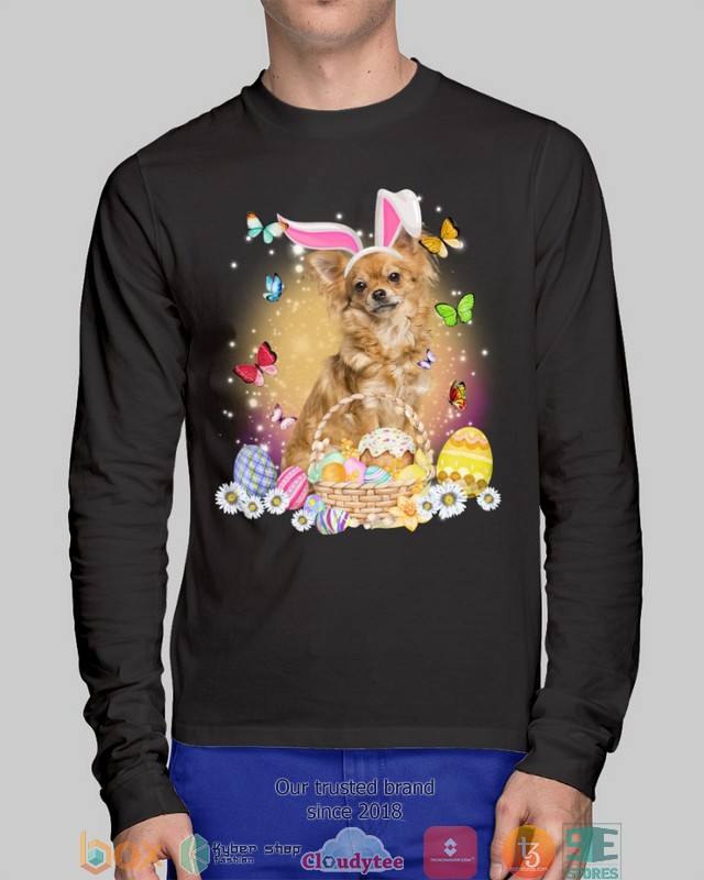 Easter Bunny Tan Long Haired Chihuahua 2d shirt hoodie 1 2 3 4 5
