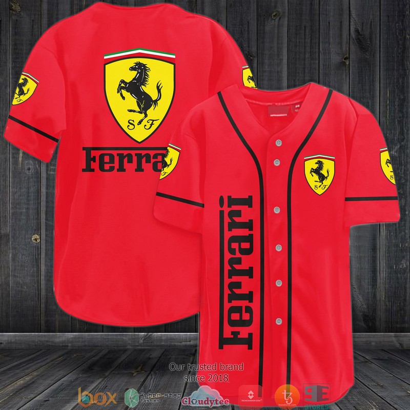 Ferrari Red Jersey Baseball Shirt