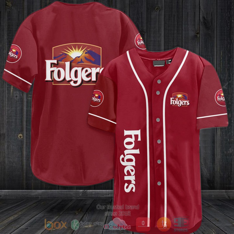 Folgers Coffee red Baseball Jersey