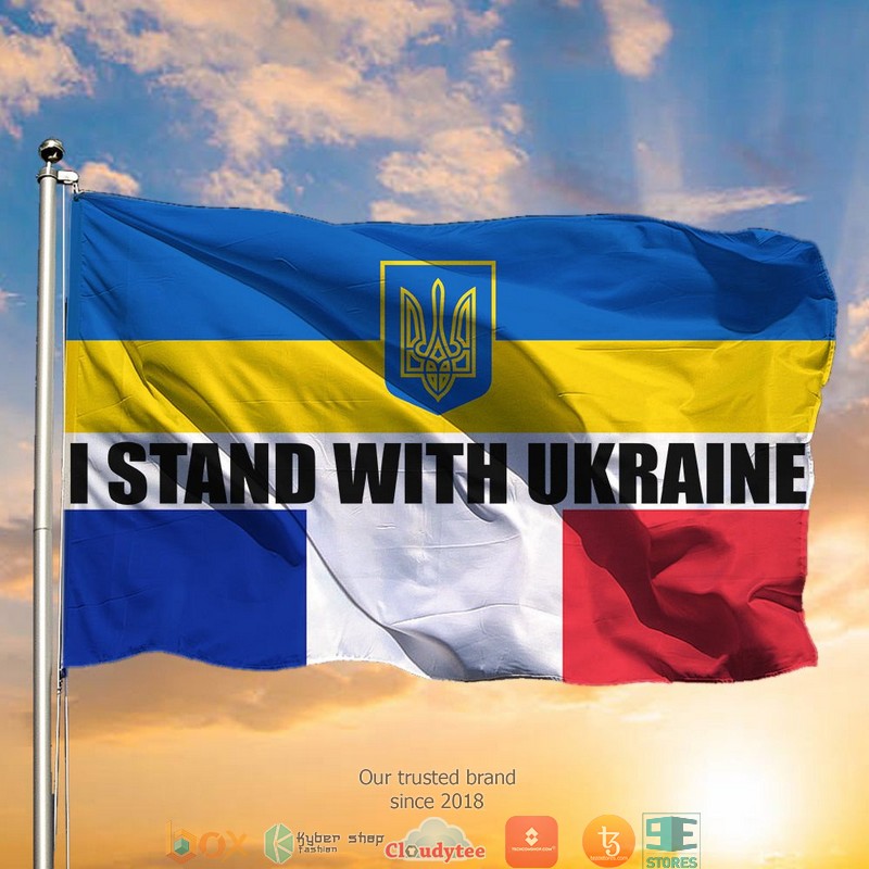 France I Stand With Ukraine Flag